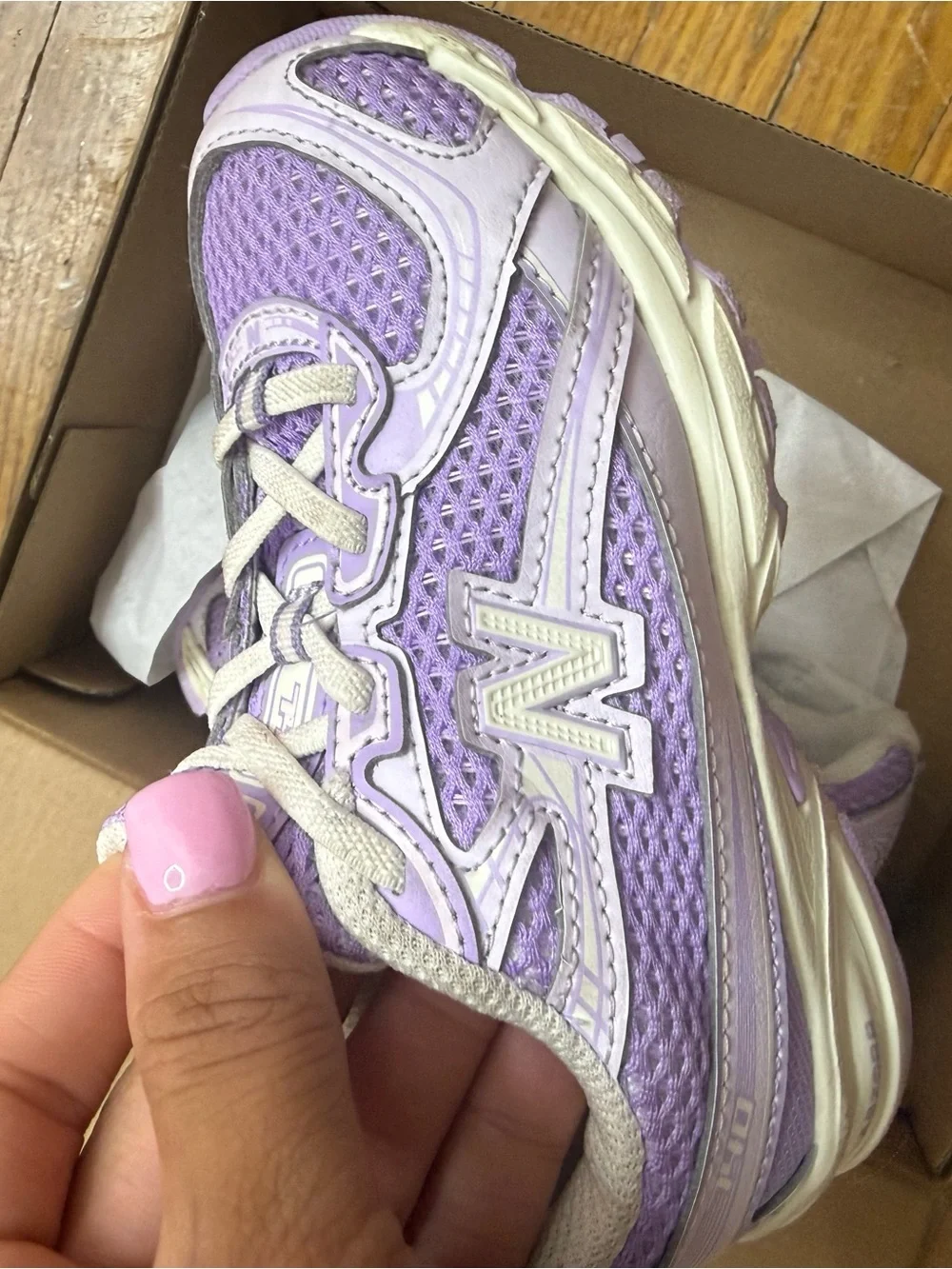 New Balance Kids Lavender Mesh Athletic Sneakers